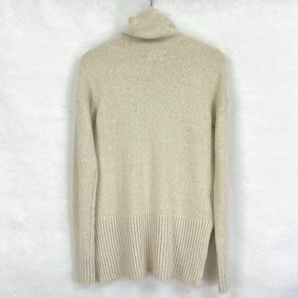 Lou & Grey Turtleneck Sweater Tunic Neutral Minimalist Academia Oversize Soft XS - Picture 5 of 7